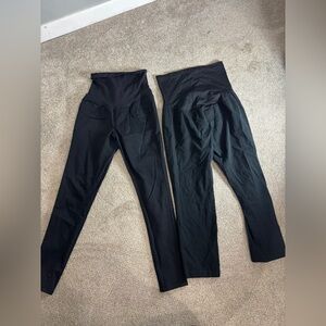 Lot of maternity black pants full panel medium dress pants cropped full length